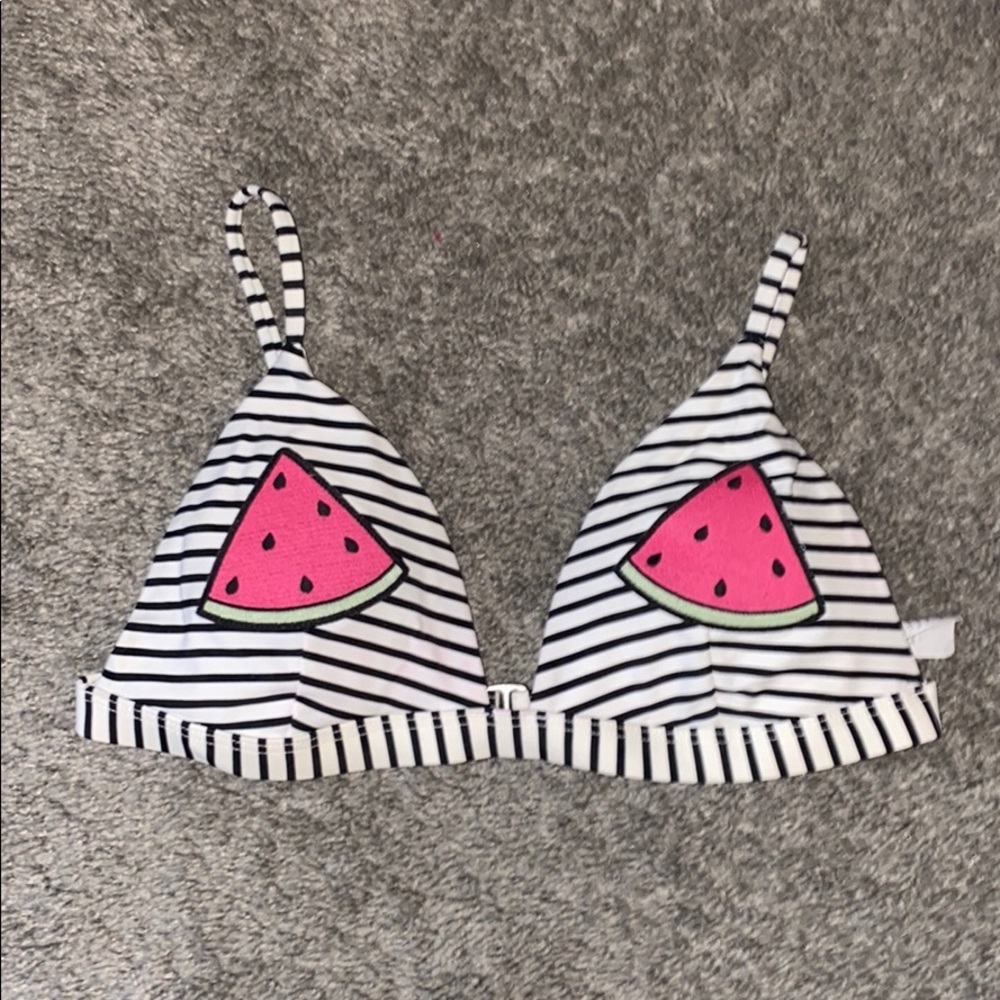 Watermelon striped bikini top